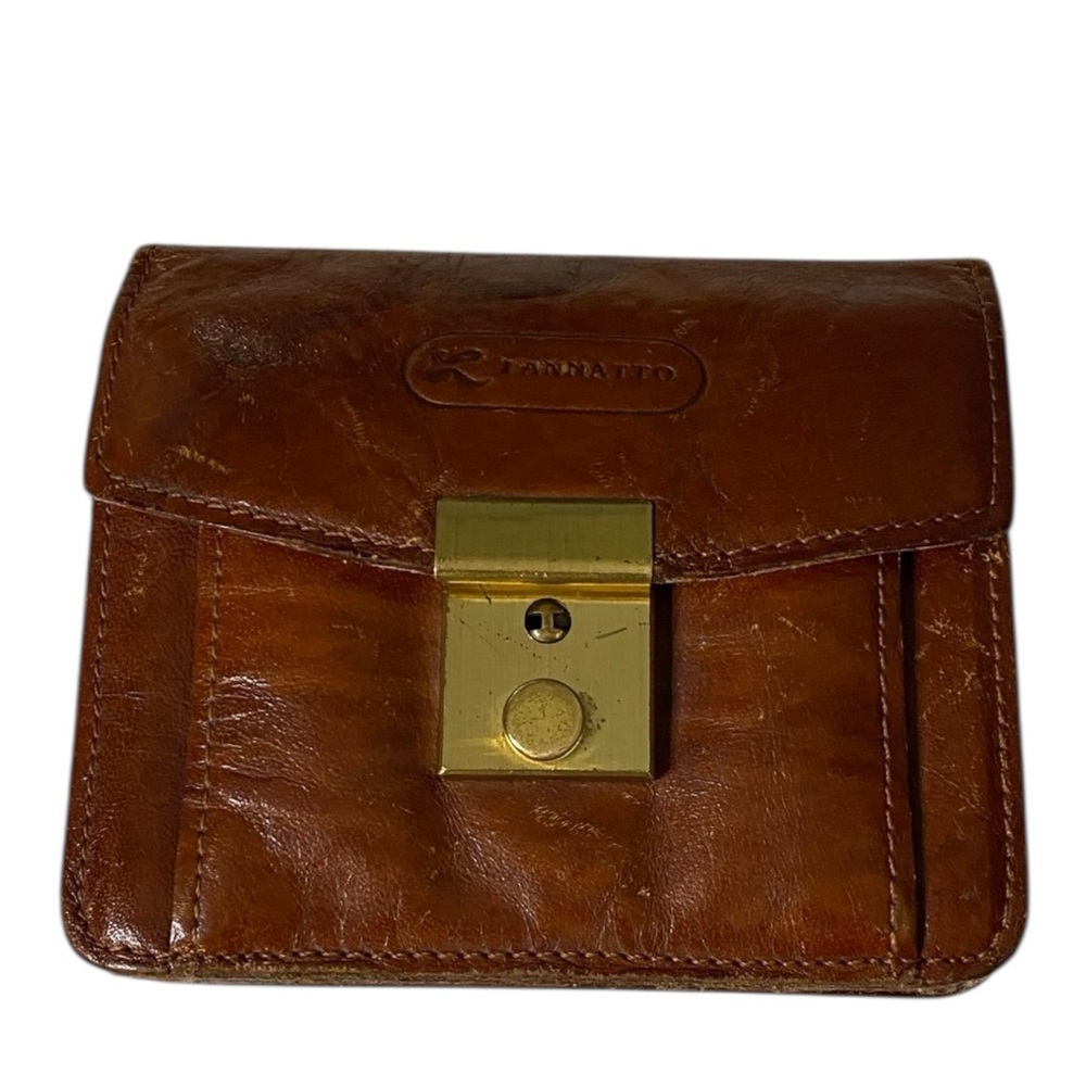 Lannatto Tan and Gold Leather Wallet with Vintage Charm